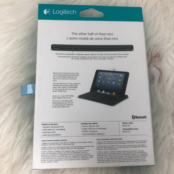 Logitech Ultrathin Keyboard Cover Case (Folio) for iPad mini 1/2/3 - Picture 2 of 4